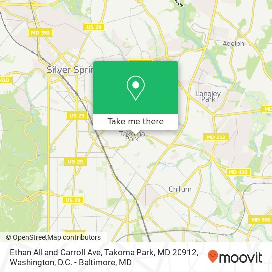 Ethan All and Carroll Ave, Takoma Park, MD 20912 map