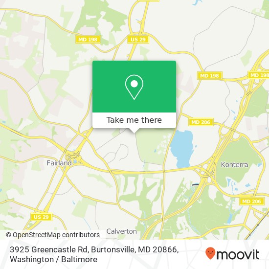 Mapa de 3925 Greencastle Rd, Burtonsville, MD 20866