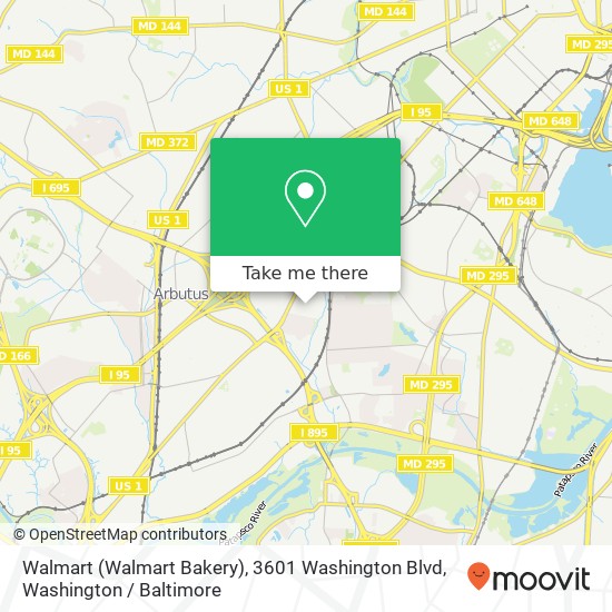 Mapa de Walmart (Walmart Bakery), 3601 Washington Blvd