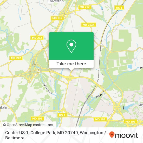 Mapa de Center US-1, College Park, MD 20740
