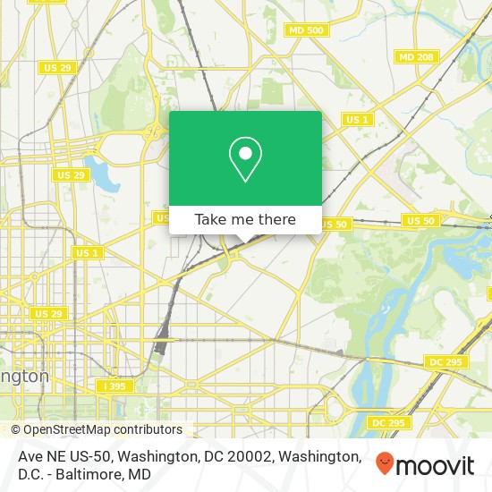 Mapa de Ave NE US-50, Washington, DC 20002