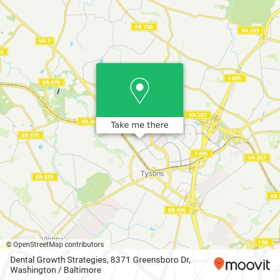 Mapa de Dental Growth Strategies, 8371 Greensboro Dr