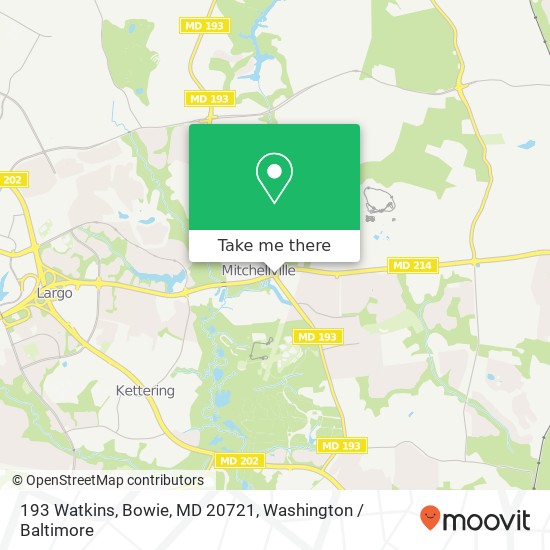 Mapa de 193 Watkins, Bowie, MD 20721