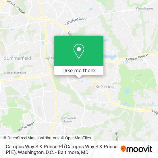 Campus Way S & Prince Pl map