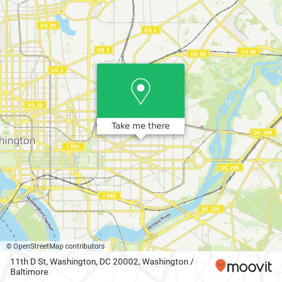 Mapa de 11th D St, Washington, DC 20002