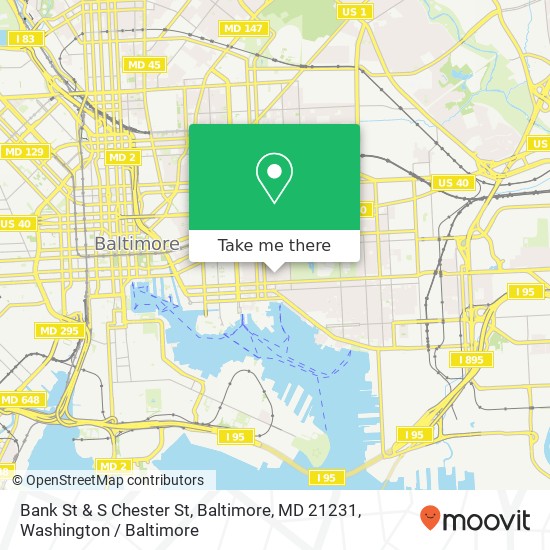 Bank St & S Chester St, Baltimore, MD 21231 map