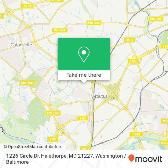 Mapa de 1226 Circle Dr, Halethorpe, MD 21227