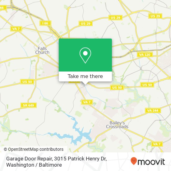 Mapa de Garage Door Repair, 3015 Patrick Henry Dr