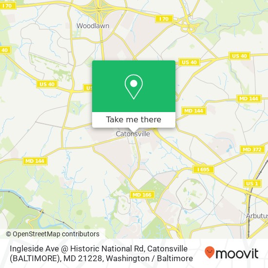 Ingleside Ave @ Historic National Rd, Catonsville (BALTIMORE), MD 21228 map