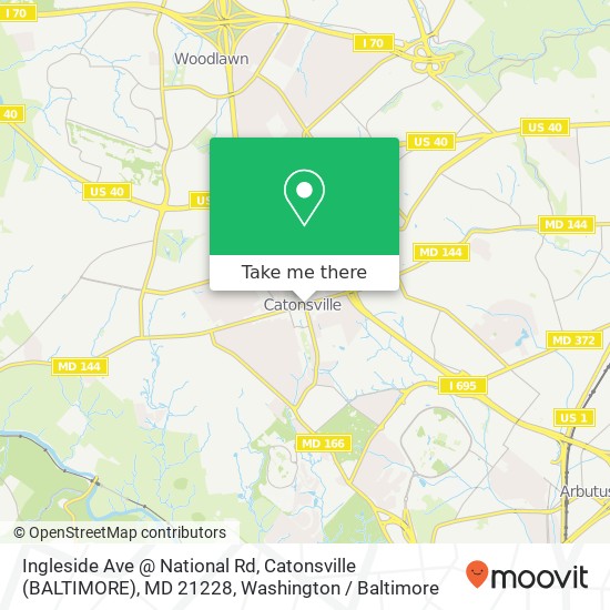 Ingleside Ave @ National Rd, Catonsville (BALTIMORE), MD 21228 map