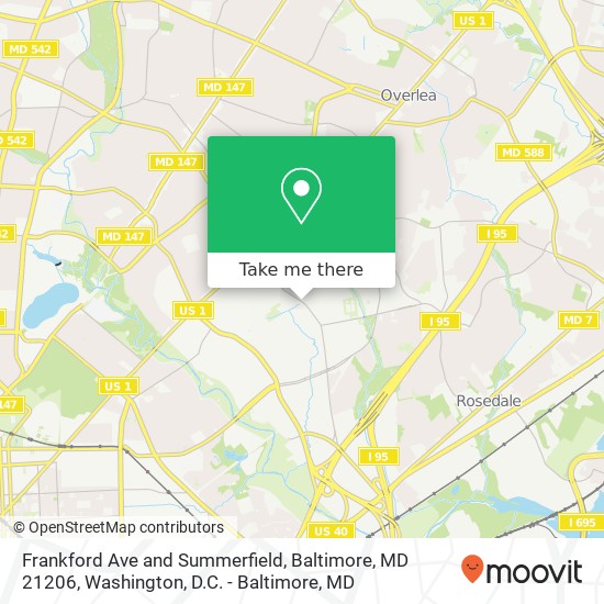 Frankford Ave and Summerfield, Baltimore, MD 21206 map