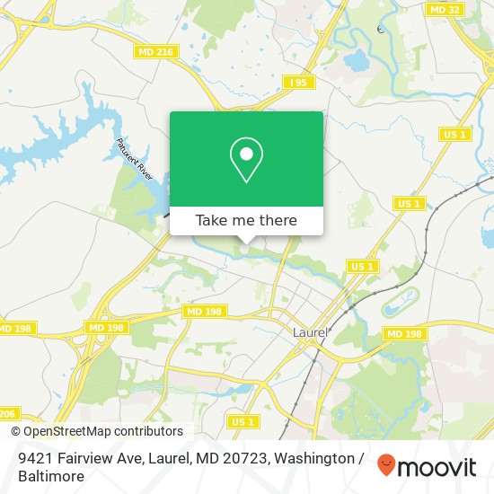 Mapa de 9421 Fairview Ave, Laurel, MD 20723