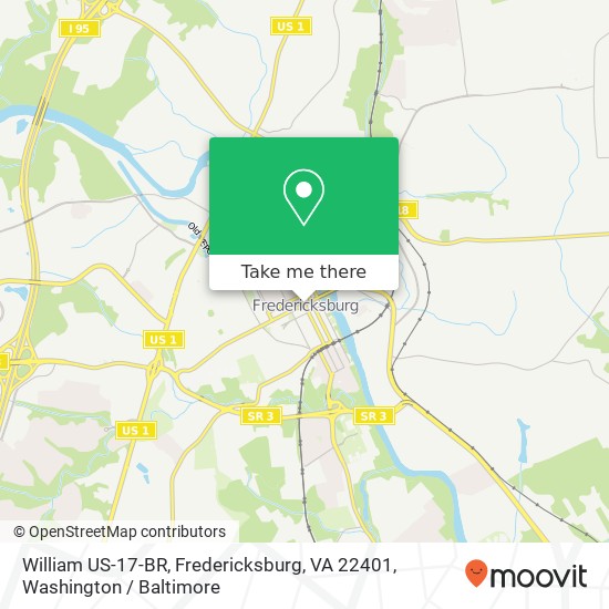 Mapa de William US-17-BR, Fredericksburg, VA 22401