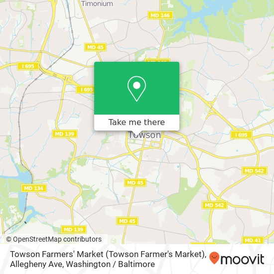 Mapa de Towson Farmers' Market (Towson Farmer's Market), Allegheny Ave