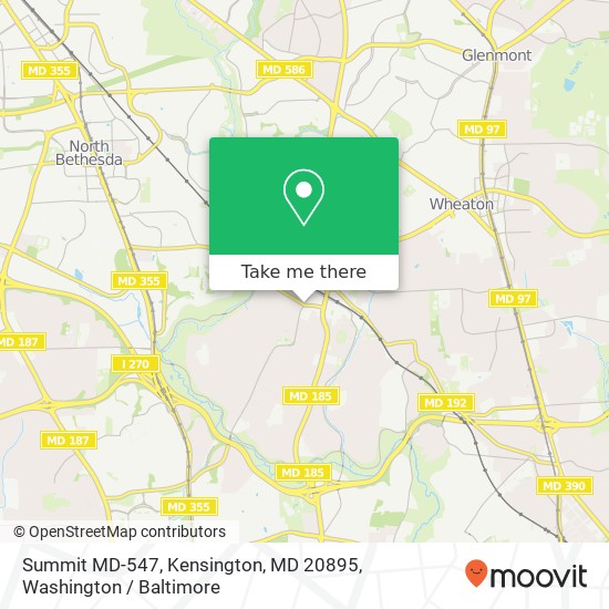 Mapa de Summit MD-547, Kensington, MD 20895