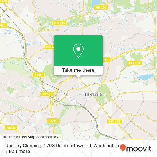 Jae Dry Cleaning, 1708 Reisterstown Rd map