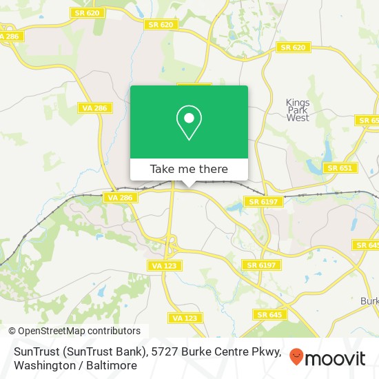 Mapa de SunTrust (SunTrust Bank), 5727 Burke Centre Pkwy
