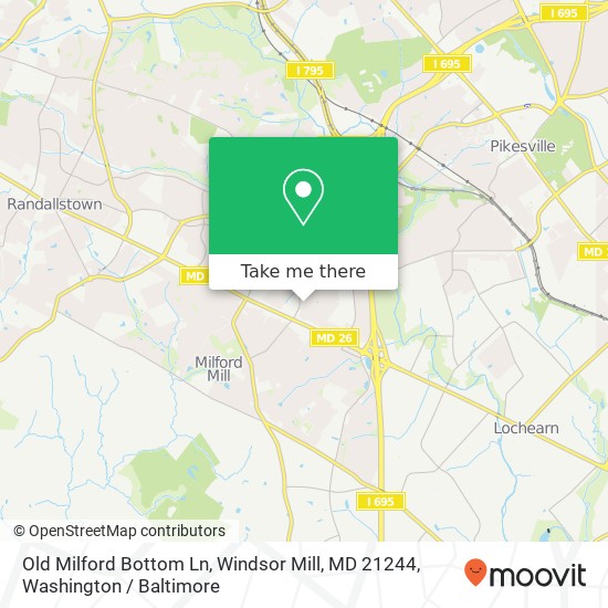 Old Milford Bottom Ln, Windsor Mill, MD 21244 map