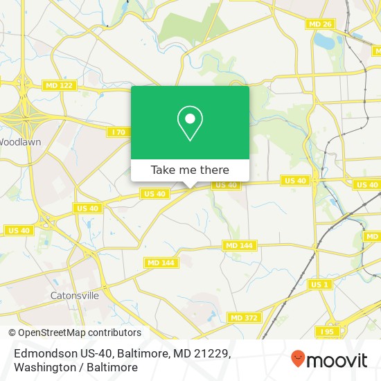 Mapa de Edmondson US-40, Baltimore, MD 21229