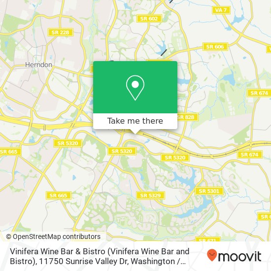 Vinifera Wine Bar & Bistro (Vinifera Wine Bar and Bistro), 11750 Sunrise Valley Dr map