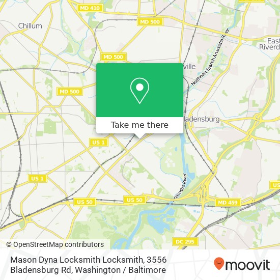 Mapa de Mason Dyna Locksmith Locksmith, 3556 Bladensburg Rd