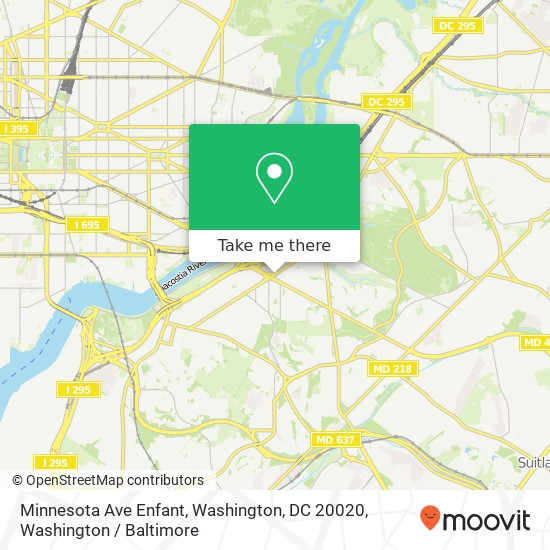 Mapa de Minnesota Ave Enfant, Washington, DC 20020