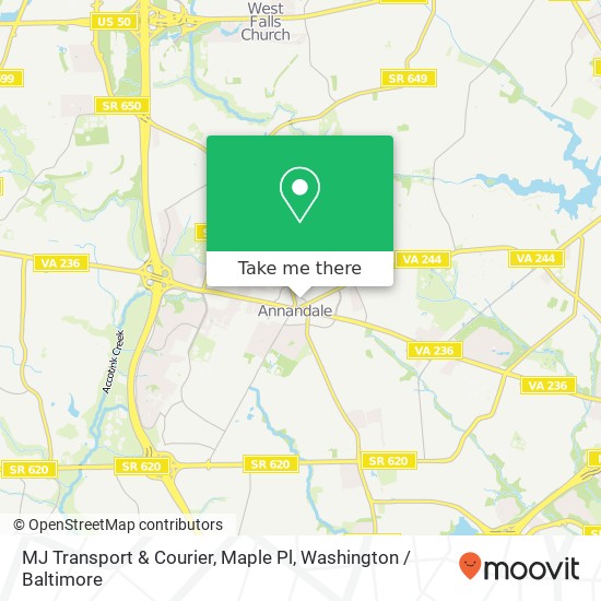 Mapa de MJ Transport & Courier, Maple Pl