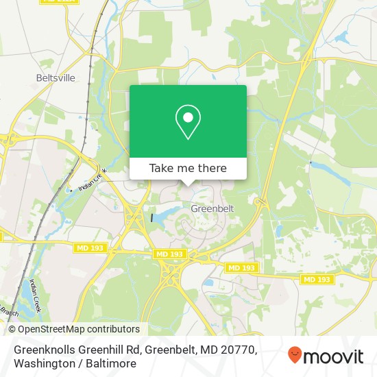 Greenknolls Greenhill Rd, Greenbelt, MD 20770 map