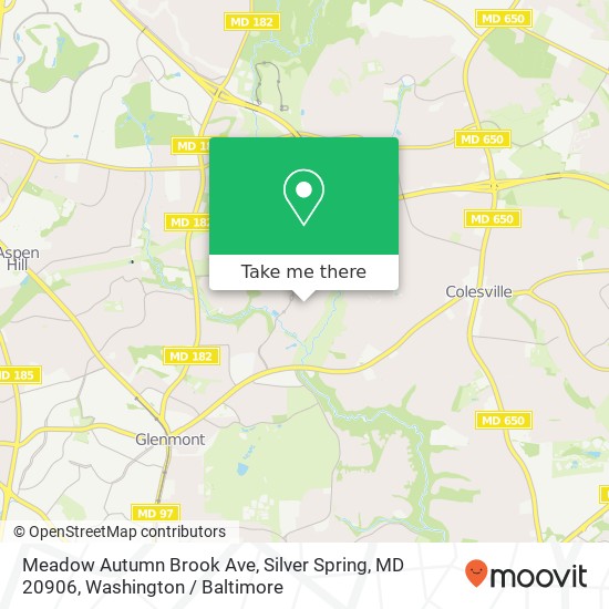 Meadow Autumn Brook Ave, Silver Spring, MD 20906 map