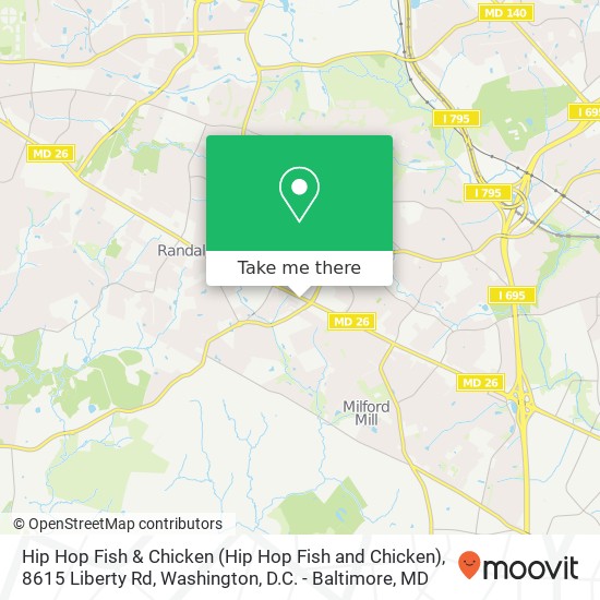 Hip Hop Fish & Chicken (Hip Hop Fish and Chicken), 8615 Liberty Rd map