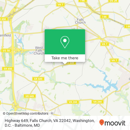 Highway 649, Falls Church, VA 22042 map