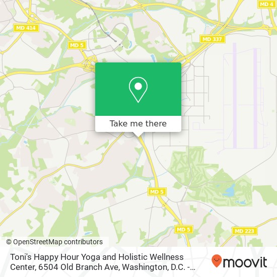 Toni's Happy Hour Yoga and Holistic Wellness Center, 6504 Old Branch Ave map