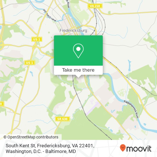 Mapa de South Kent St, Fredericksburg, VA 22401