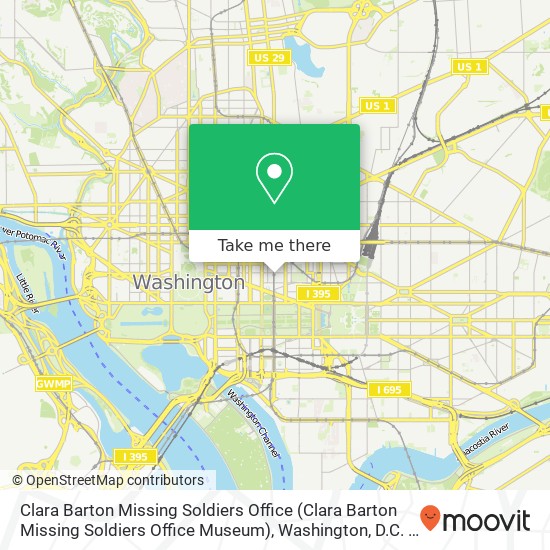 Clara Barton Missing Soldiers Office map