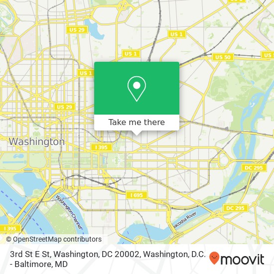 Mapa de 3rd St E St, Washington, DC 20002