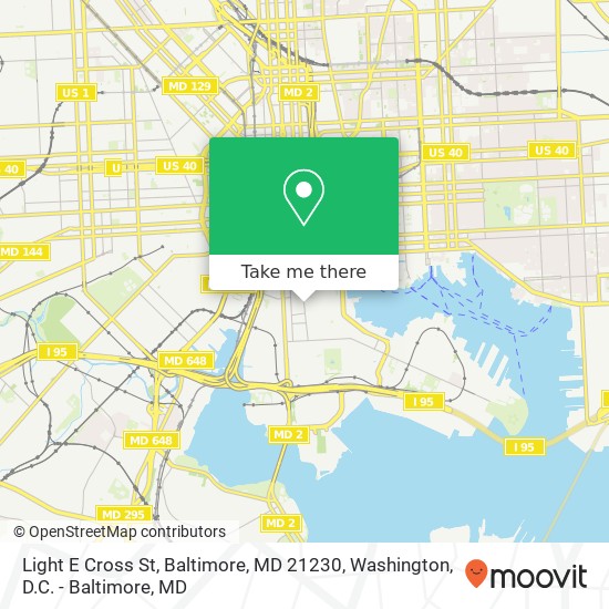 Mapa de Light E Cross St, Baltimore, MD 21230
