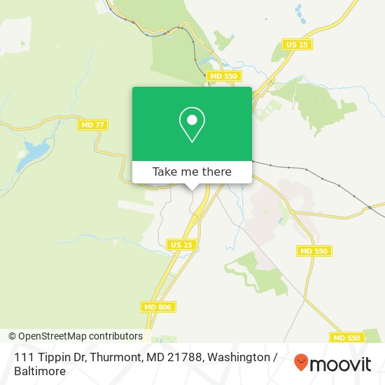 Mapa de 111 Tippin Dr, Thurmont, MD 21788