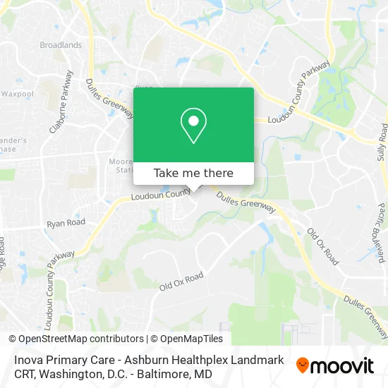 Inova Primary Care - Ashburn Healthplex Landmark CRT map