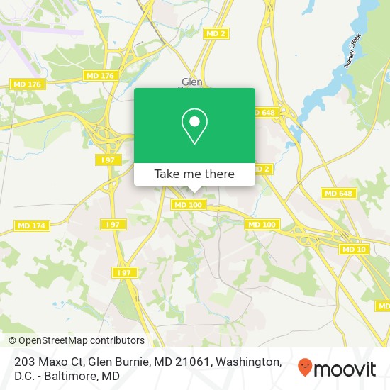 Mapa de 203 Maxo Ct, Glen Burnie, MD 21061