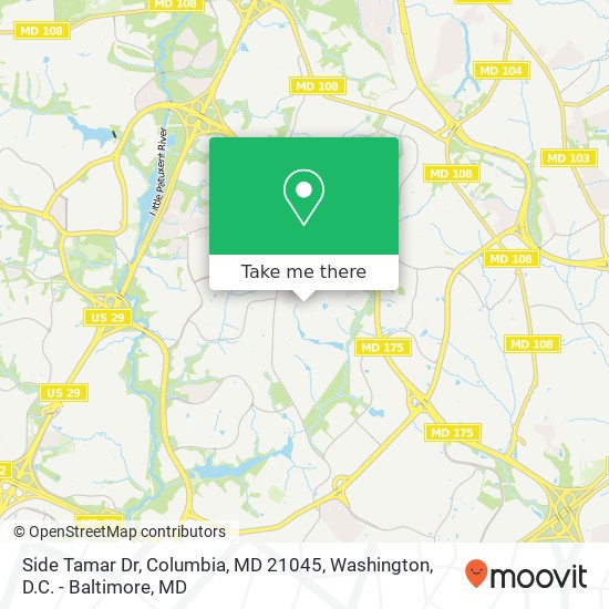 Mapa de Side Tamar Dr, Columbia, MD 21045