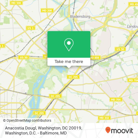 Mapa de Anacostia Dougl, Washington, DC 20019