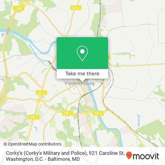 Mapa de Corky's (Corky's Military and Police), 921 Caroline St