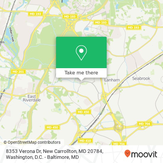 Mapa de 8353 Verona Dr, New Carrollton, MD 20784