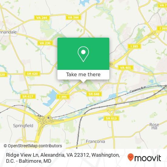 Mapa de Ridge View Ln, Alexandria, VA 22312