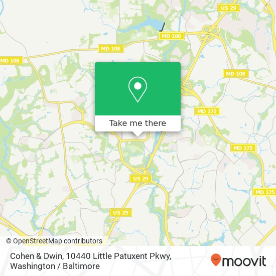 Mapa de Cohen & Dwin, 10440 Little Patuxent Pkwy