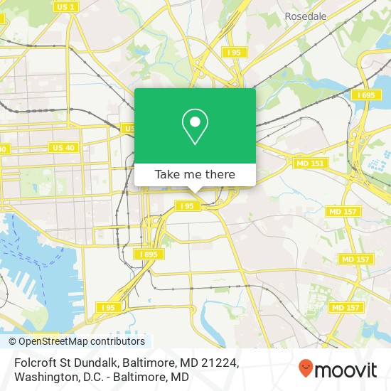 Mapa de Folcroft St Dundalk, Baltimore, MD 21224