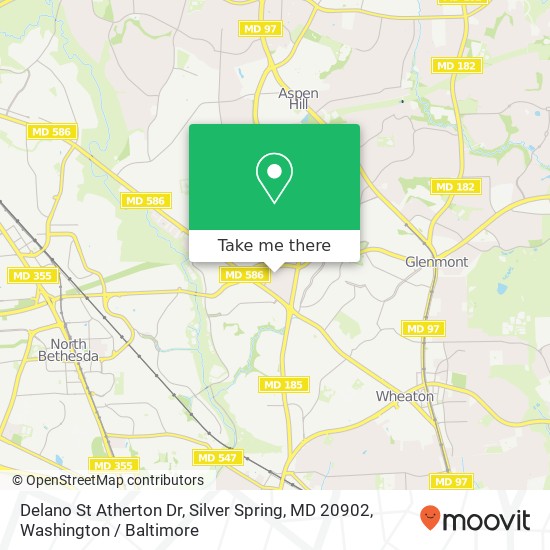 Mapa de Delano St Atherton Dr, Silver Spring, MD 20902