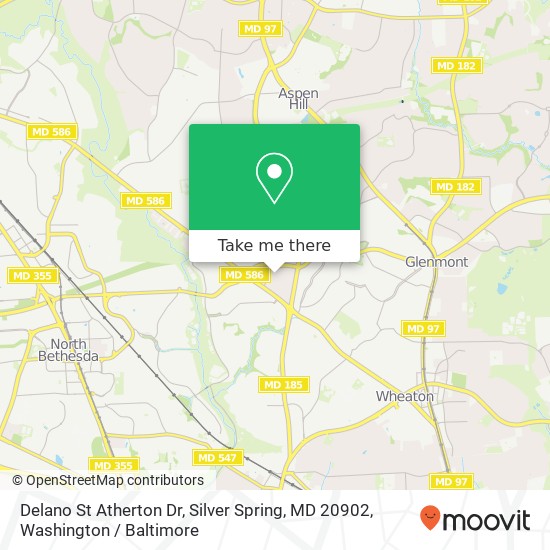 Delano St Atherton Dr, Silver Spring, MD 20902 map