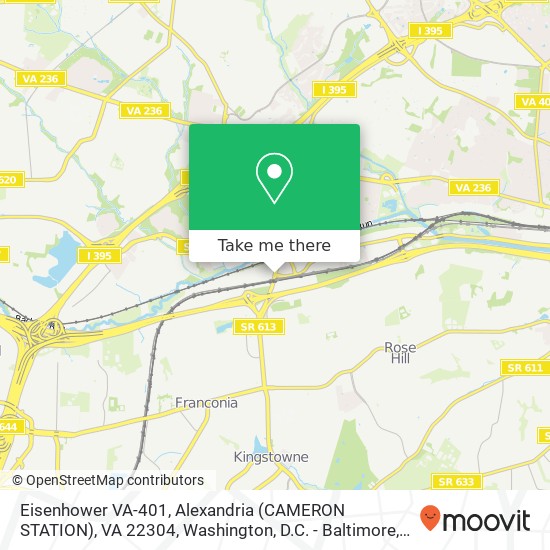 Eisenhower VA-401, Alexandria (CAMERON STATION), VA 22304 map