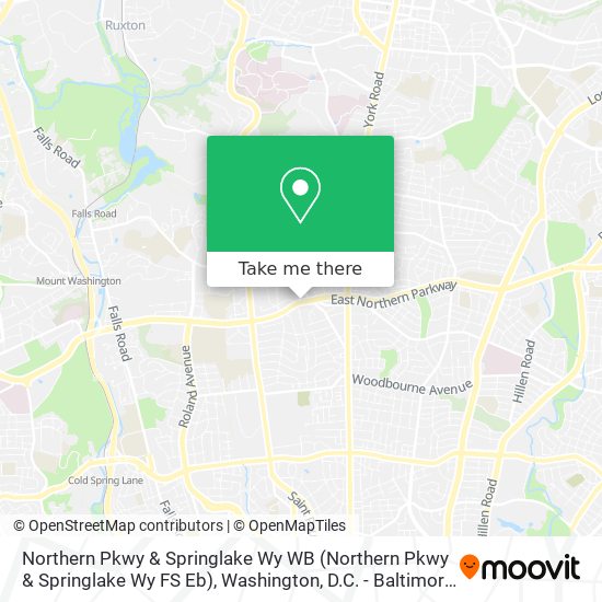 Mapa de Northern Pkwy & Springlake Wy WB (Northern Pkwy & Springlake Wy FS Eb)